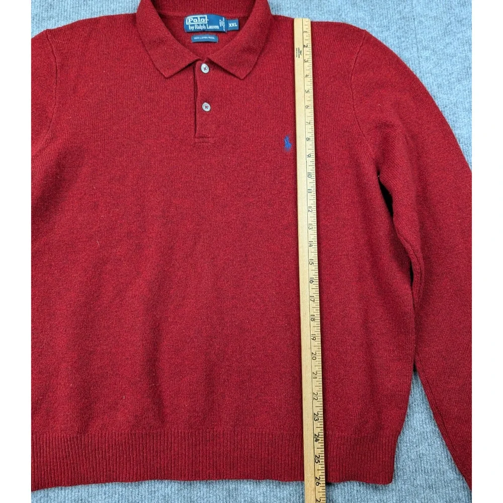 Polo Ralph Lauren Sweater Men XXL Lambswool Collared Preppy Timeless Vintage 90s